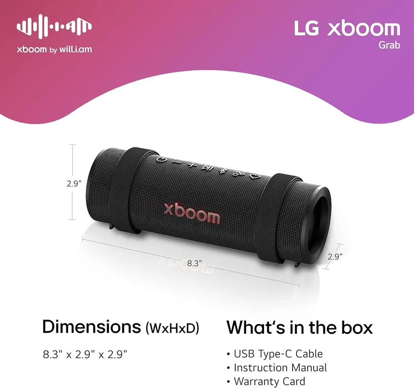 اسپیکر بلوتوثی قابل حمل LG xboom Grab Core